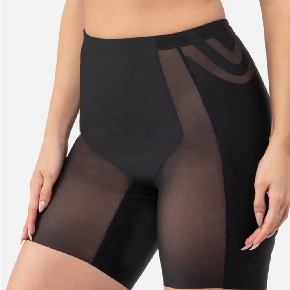 Underoutfit Black Sheer Panel High-Waisted Shorts